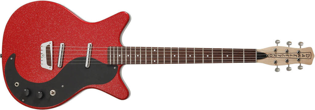 Danelectro Glitter 59, Rojo/Plateado con Purpurina