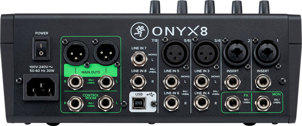 Mackie Onyx-8 de 8 canales Mezclador USB analógico con grabación multipista, audio de estudio y en vivo