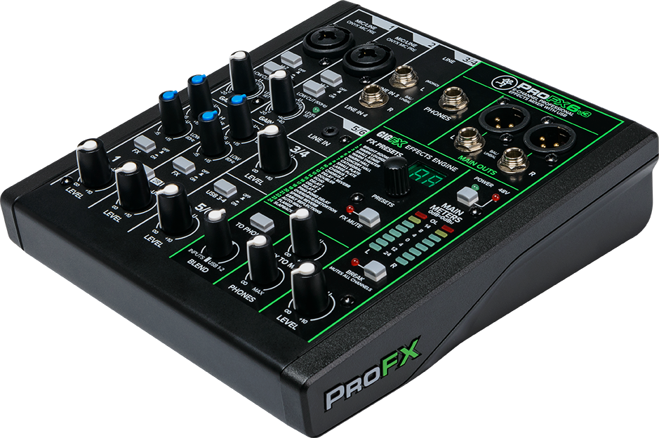 Mackie ProFX6v3 de 6 canales Mezclador de efectos profesional con USB
