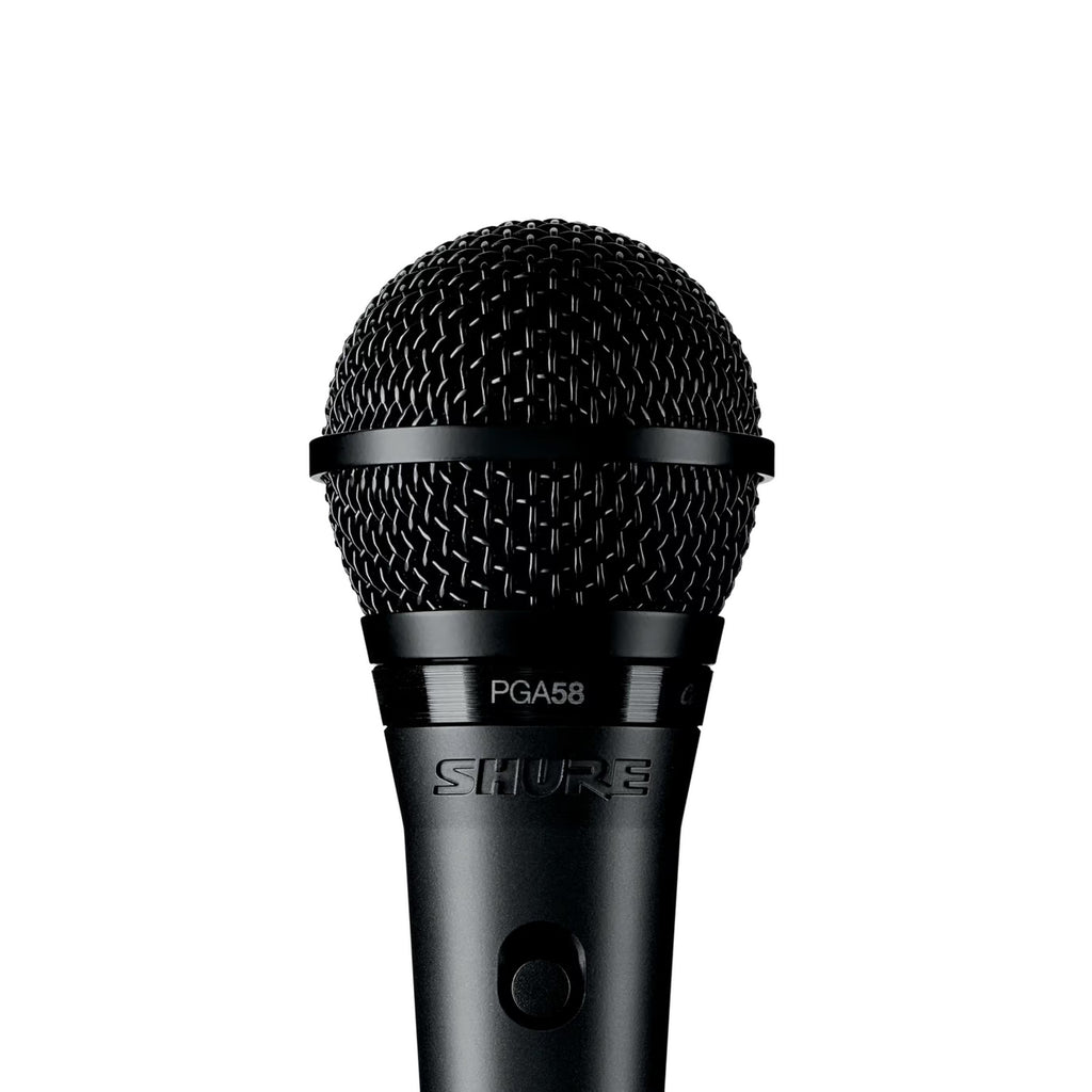 Shure PGA58-LC 2 microphones with clip + 2 T-MIC01 stands, T-SS26P-BAG transport bag, 2 A58WS windshields (Black and Red).
