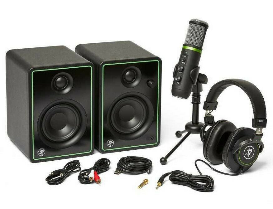 Paquete Mackie Creator Con Micrófono USB, Monitores y Auriculares Cerrados.