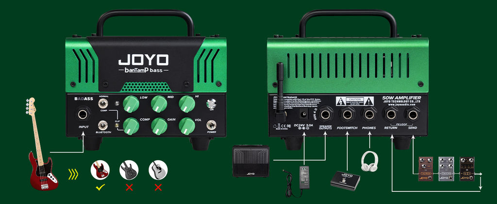 Joyo BanTamP Bass BaDass 50 W Amplifier Head