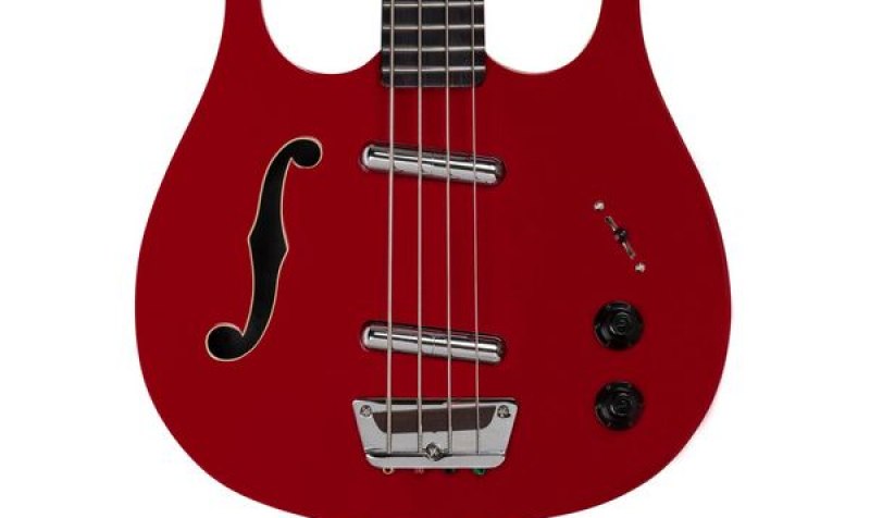Danelectro Red Hot Longhorn Bajo Semihueco — Rojo