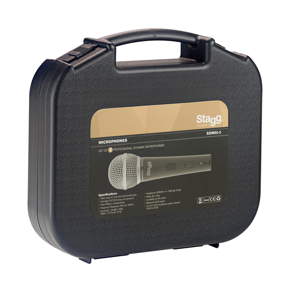 Stagg SDM50-3 Conjunto De 3 Micrófonos Dinámicos