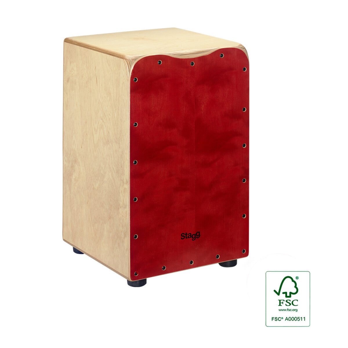 Stagg Medium Sized Red Cajon - CAJ-50M-RD