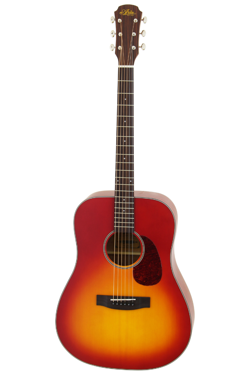 Aria 111 Dreadnought Acoustic Guitar - Cherry Burst