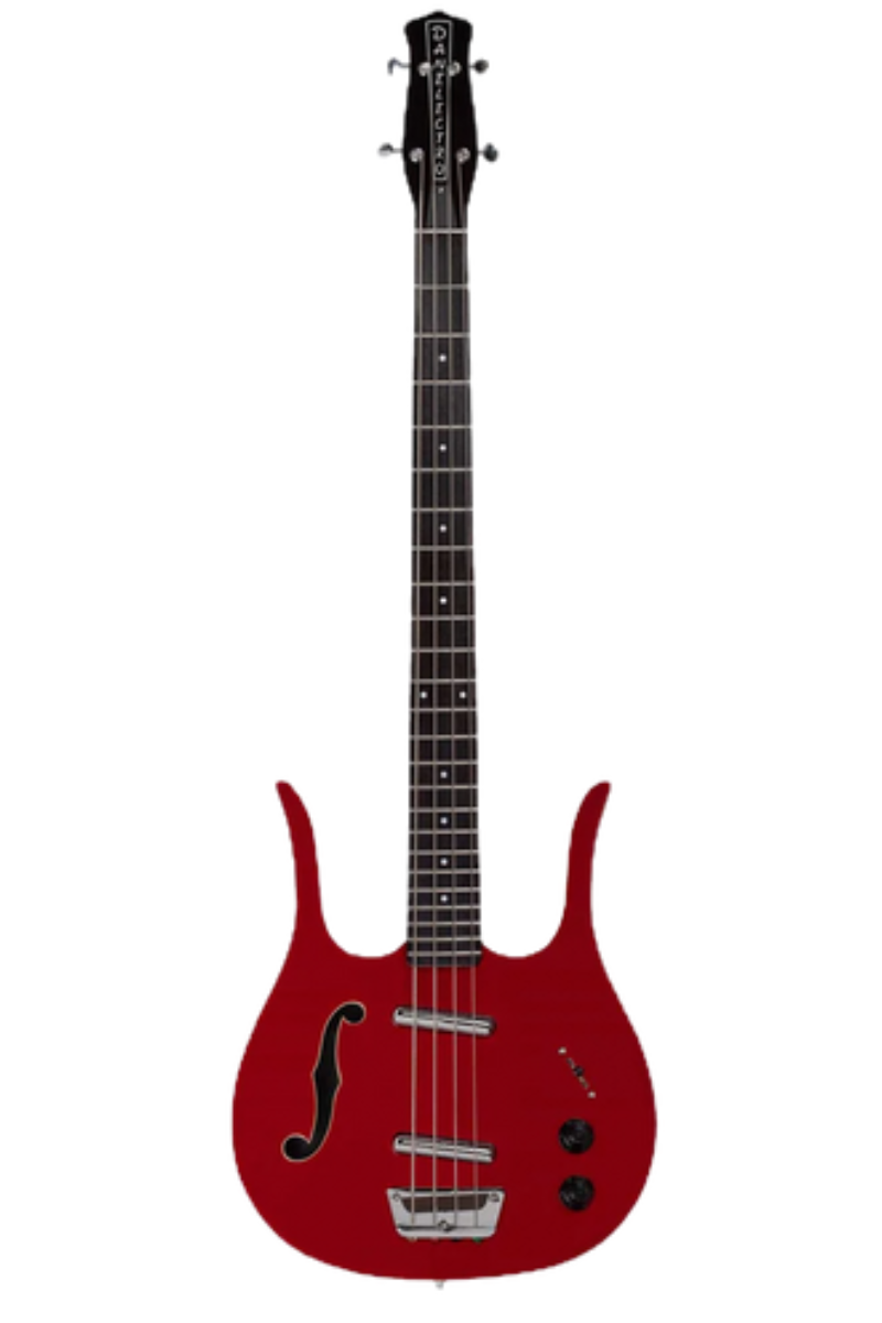Danelectro Red Hot Longhorn Bajo Semihueco — Rojo