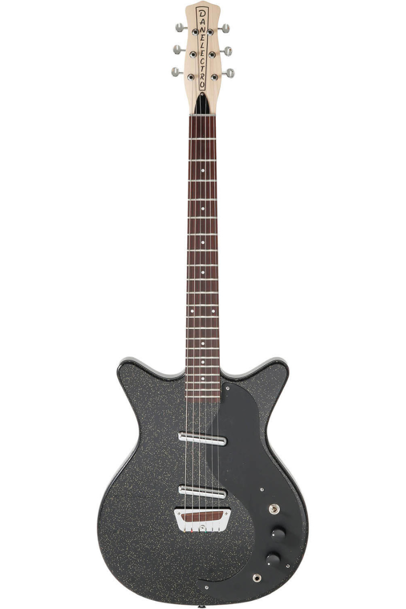 Danelectro Glitter 59, Negro/Purpurina Plateada