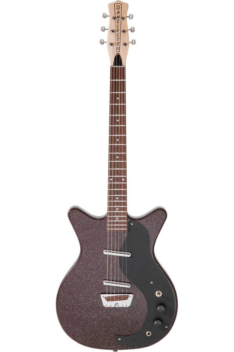 Danelectro Glitter 59, Granate/Purpurina Plateada