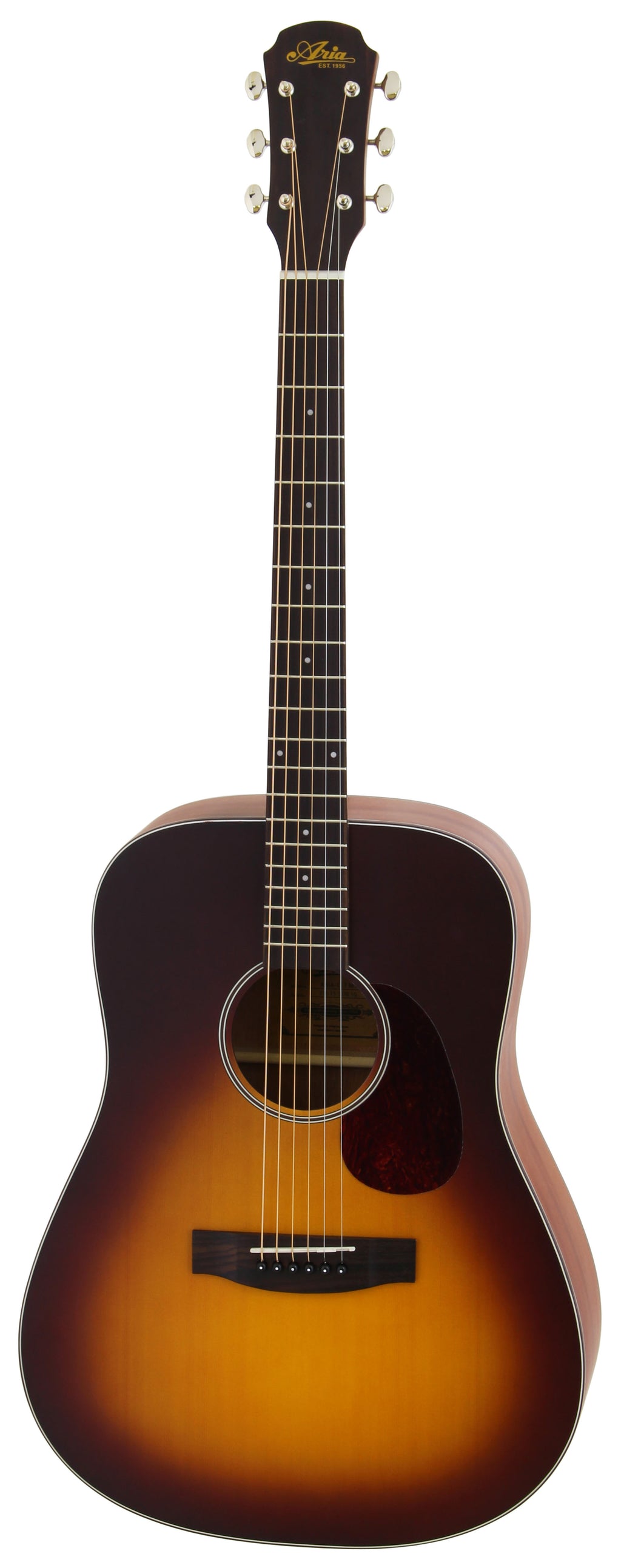 Aria 111 Dreadnought Acoustic Guitar - Tobacco Burst