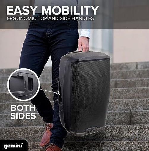 Gemini AS-2115BT-PK 2000W 15" 2-Way Full-Range PA speaker Active Bluetooth Loudspeaker With Stand