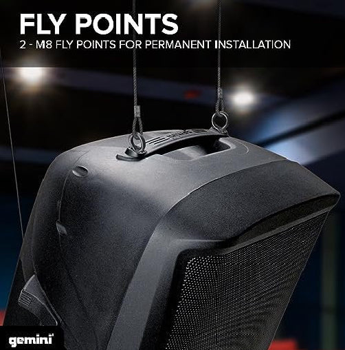 Gemini AS-2115BT-PK 2000W 15" 2-Way Full-Range PA speaker Active Bluetooth Loudspeaker With Stand