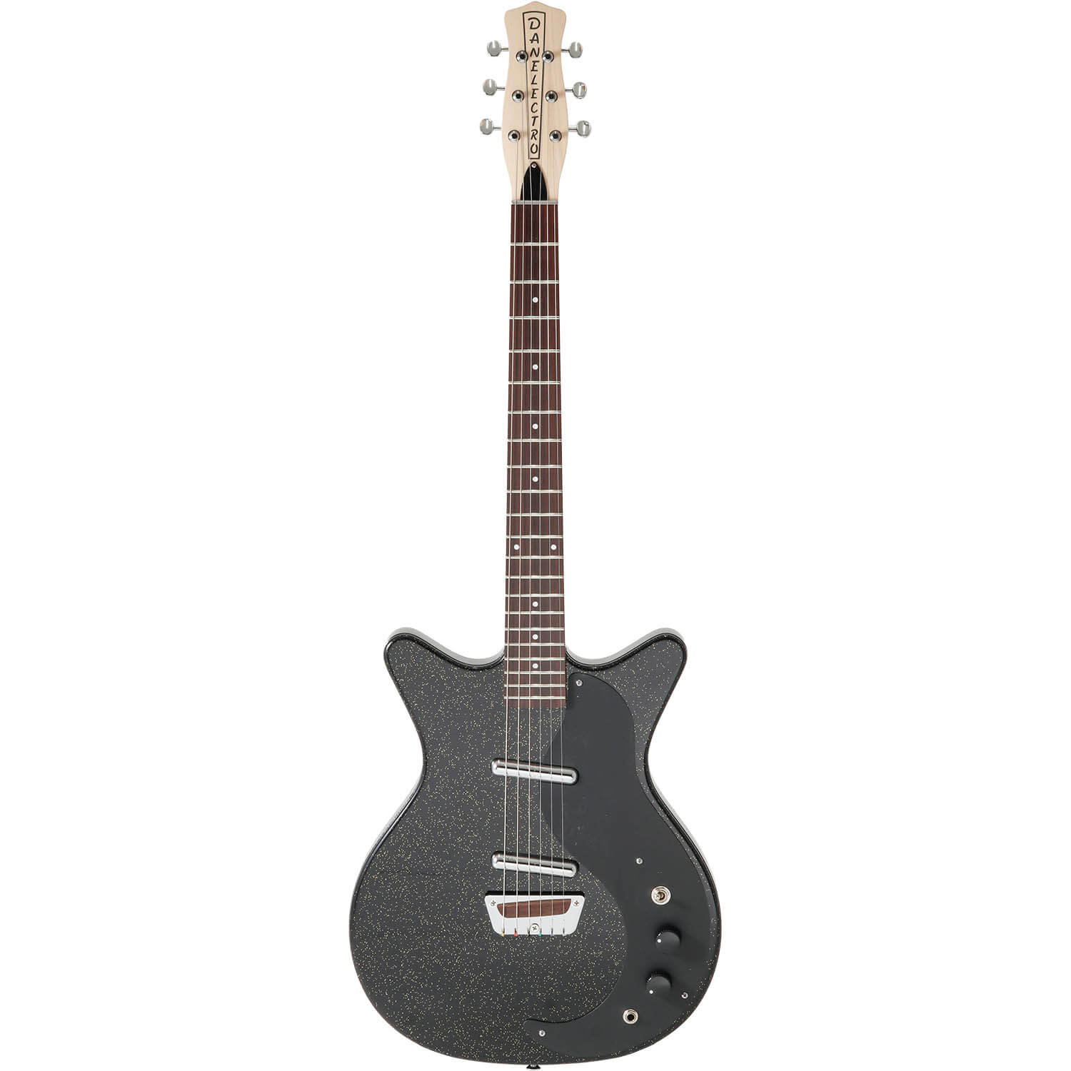 Danelectro Glitter 59, Negro/Purpurina Plateada
