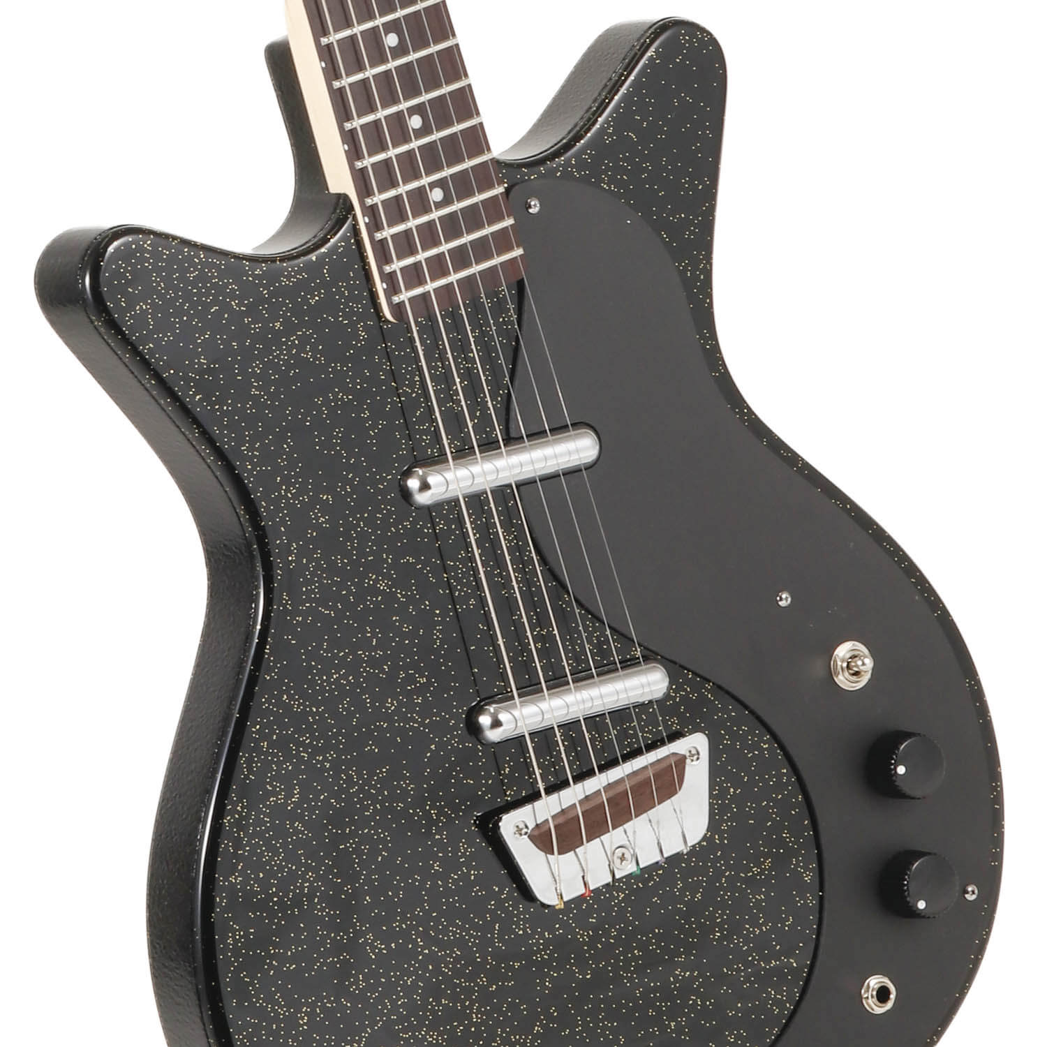 Danelectro Glitter 59, Negro/Purpurina Plateada