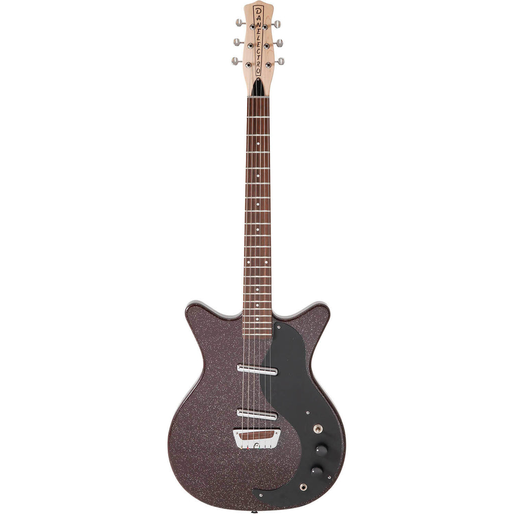 Danelectro Glitter 59, Granate/Purpurina Plateada