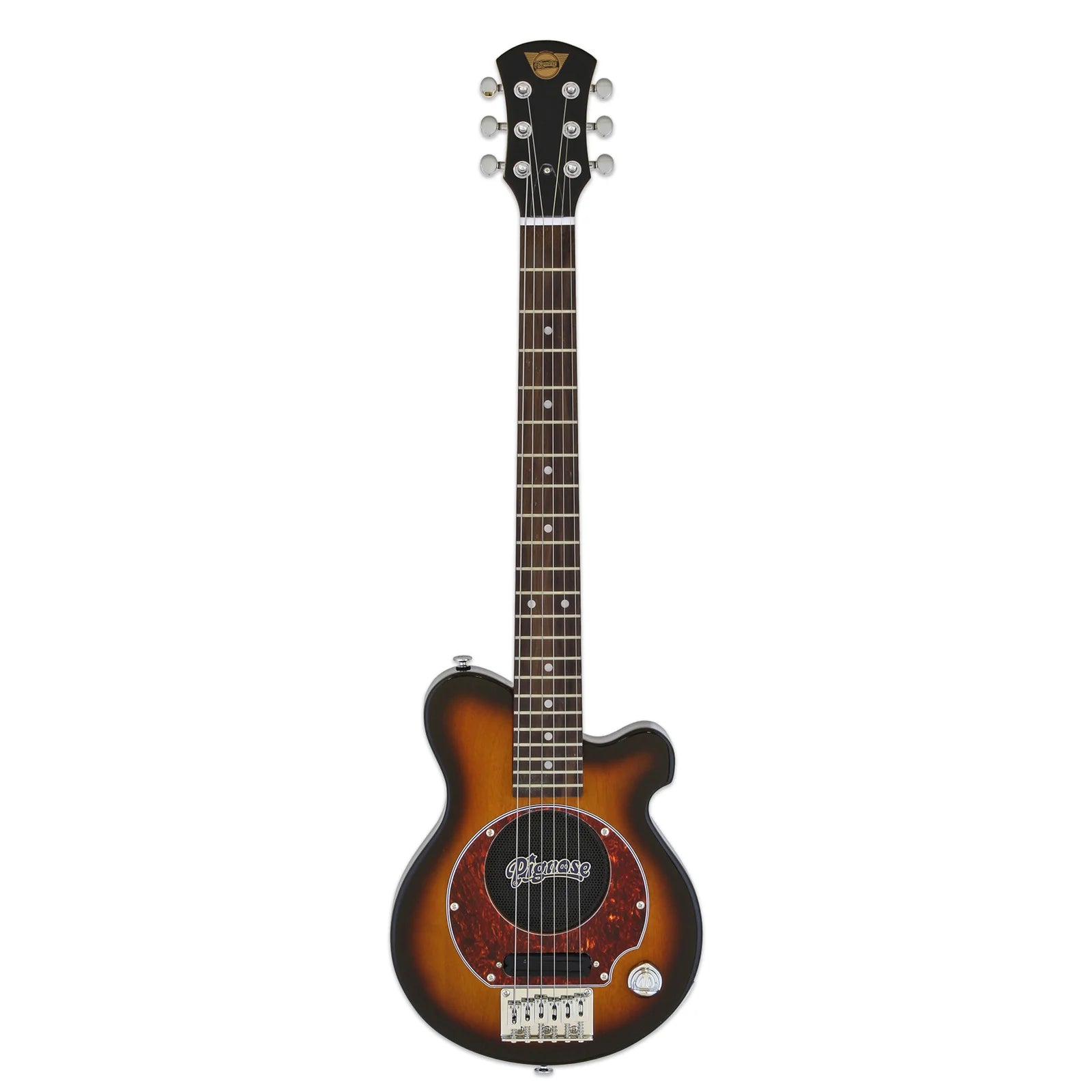 Pignose PGG-200 Mini Guitarra Eléctrica de viaje - Sunburst Brown (con funda)