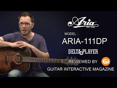 Aria 111DP Delta Player Series Guitarra acústica Dreadnought Vintage - Marrón Iodoso