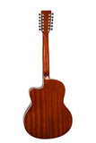De Rosa GA712CE-NT Guitarra acústica-eléctrica de cuerpo delgado de 12 cuerdas recortada